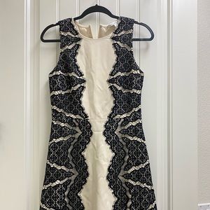 Diane von furstenberg black lace white dress 6